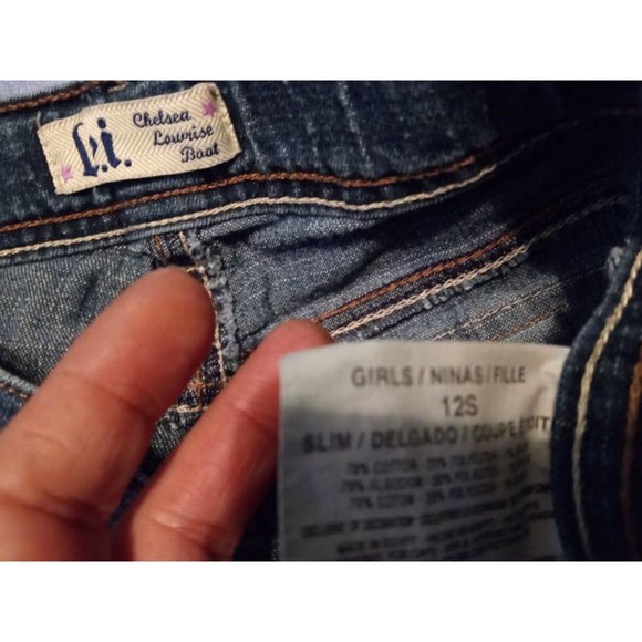 L.e.i. Chelsea Bootcut Jeans Girls Size 12S Low Rise Slim Fit Cotton Blend (AD4) - Picture 2 of 4